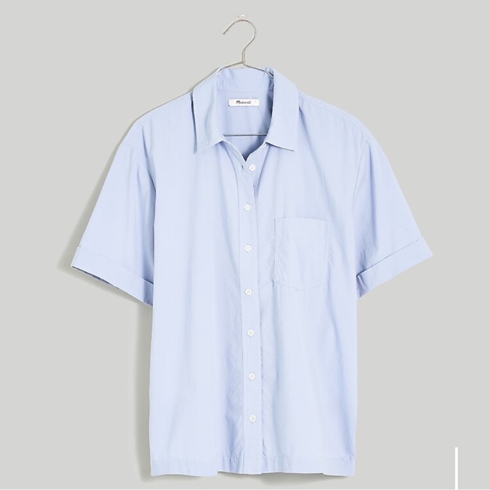 Madewell Signature Poplin Short-Sleeve Button-Down Shirt NWT - Picture 5 of 6